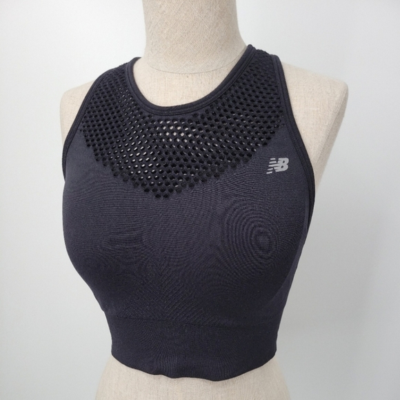 New Balance Other - New Balance Black Mesh Racerback Padded Sports Bra Size Large